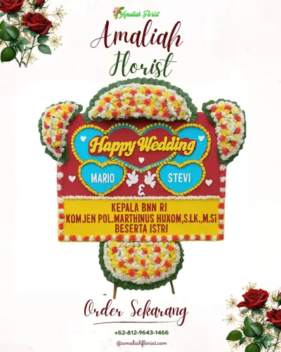 Karangan Papan Bunga Pernikahan di Ketileng